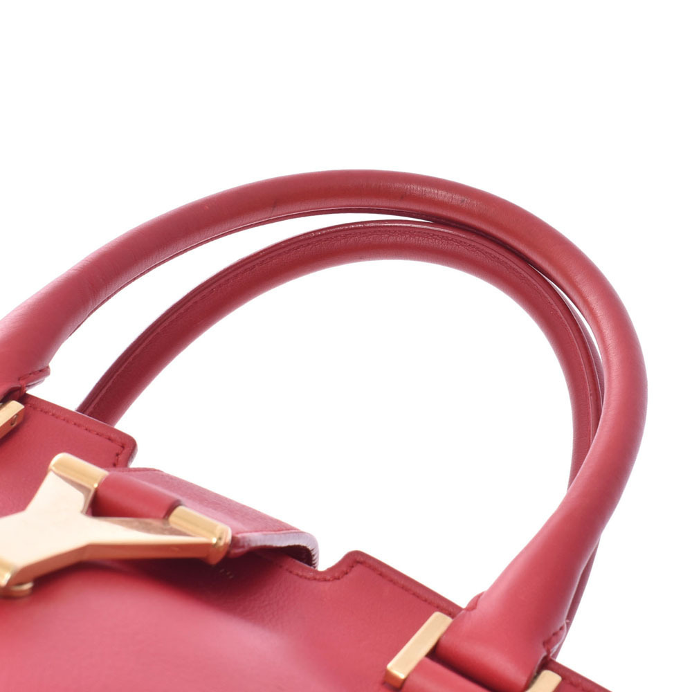 SAINT LAURENT Cabas Y Line Red Calfskin Handbag - Picture 4 of 11